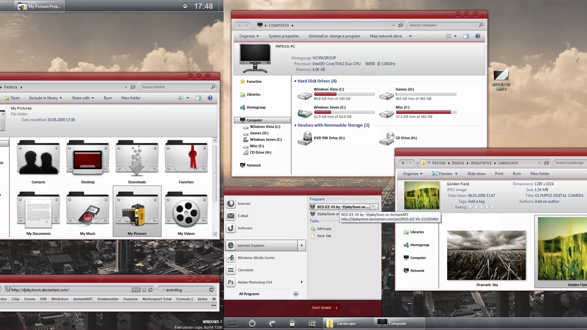 Red Ice Theme For Windows 7