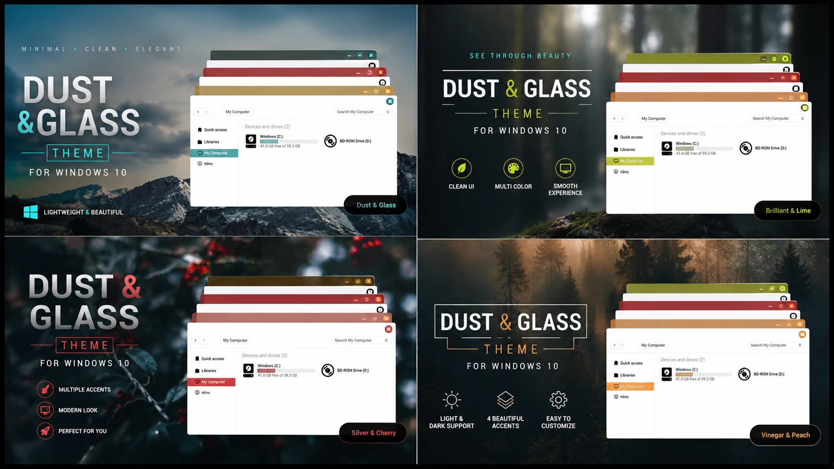 Dust and Glass Theme For Windows 10