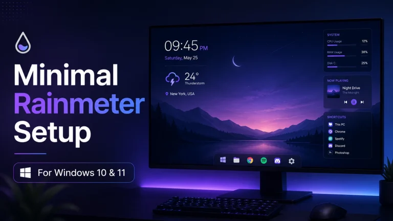 Minimal Rainmeter Desktop Setup For Windows 10 & 11