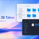 macOS 26 Tahoe Theme for Windows 11 with Liquid Glass desktop style
